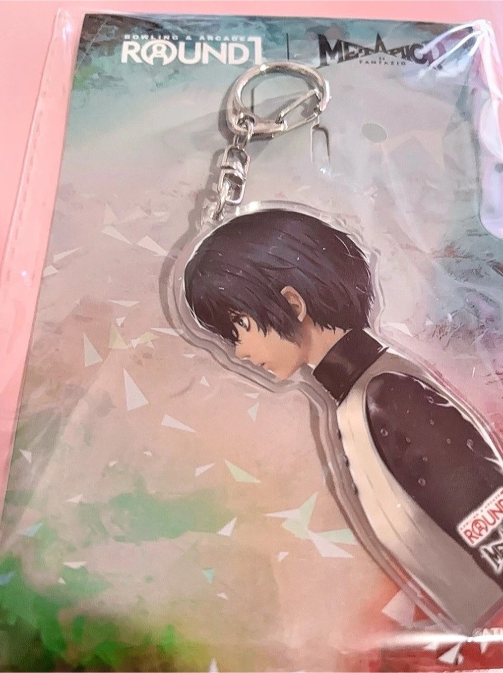 Round1 Character Acrylic Keychain in Black & White NWT